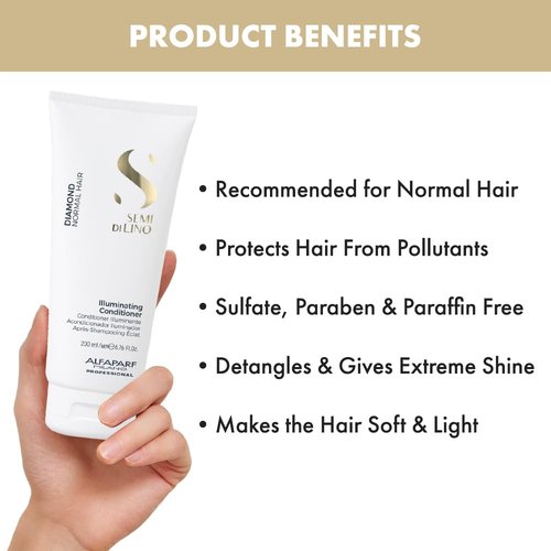 Alfaparf Milano Semi Di Lino Diamond Shine Conditioner - Sulfate & Paraben Free - 6.76 Fl Oz