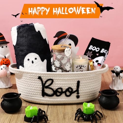 Mindsoft 7 Pcs Halloween Boo Basket Gifts Set - White Ghost Style