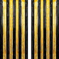 Black & Gold Foil Curtain Decoration Set - 2 Pack, 3.3ft x 8.2ft Party Streamers