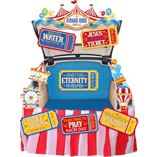 Religious Trunk or Treat Car Decorations Set - Carnival Faith Theme, 13 Pieces