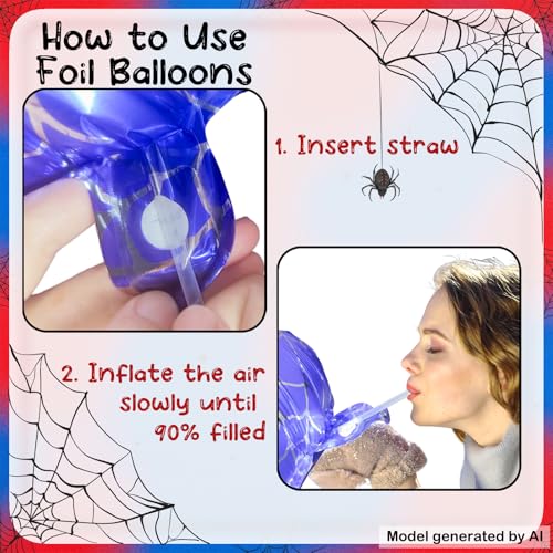40 Inch Spider Theme Number 20 Foil Balloons - Large Party Decorations