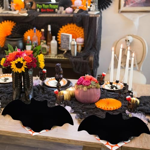 Halloween Bat Placemats Set - Non-Slip Felt Table Decor for Parties