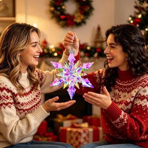 Large Colorful Crystal Snowflake Christmas Ornament 2026 - Keepsake Gift