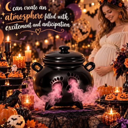 Halloween Gender Reveal Cauldron Centerpiece - Spooky Baby Shower Decor