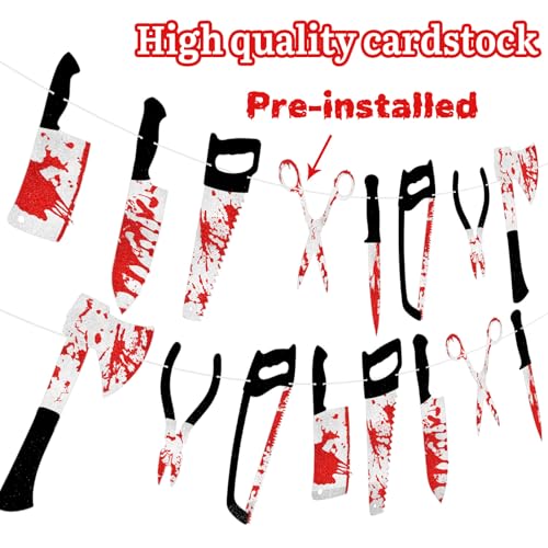 Halloween Bloody Banner Set - Horror Movie Theme Decor for Party, Indoor & Outdoor