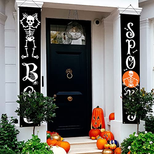Halloween Porch Sign Banners Outdoor Decorations - Spooky Yard & Door Decor