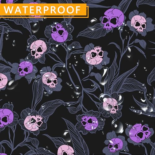 Halloween Skull Tablecloth 60x84 Inch Oval Waterproof Gothic Decor - Variation 05