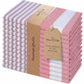Garnet Red Stripes Cloth Napkins 20x20 inches Set of 12 - Cotton Table Linens