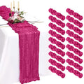 Fuschia Cheesecloth Table Runner Set - 18 Pack, 10FT Rustic Boho Wedding Decor