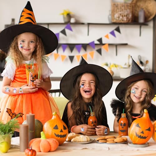 Halloween Ghost Glitter Temporary Tattoos - 120 Pcs Kids Halloween Party Stickers - Variation: Ghost Style