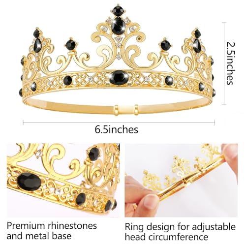 Gold King Crown and Sash for Birthday Party Men Celebration Gift