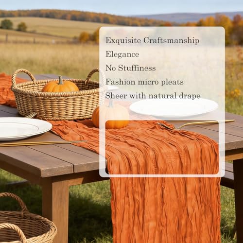Orange Cheesecloth Table Runner 21×120 Inches - 10ft, Wedding & Event Decor — Variation of THIS listing