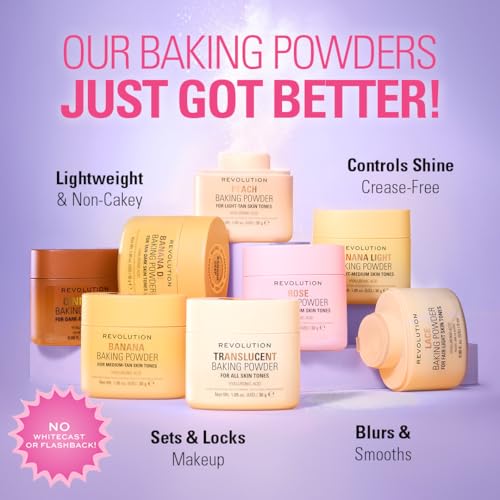 Loose Baking Powder for Makeup - Long Lasting, Brightening, Suitable for Medium to Dark Skin Tones
