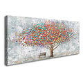 Colorful Tree Wall Art Canvas Prints - 48x24 Inch Modern Landscape Artwork for Living Room Bedroom Office - Variation of Colorful Tree