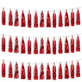 Red Metallic Foil Tassel Garland - 3 Pack Party Streamers for Weddings Celebrations