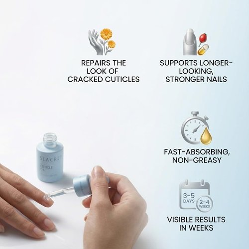 SEACRET Cuticle Oil with Precision Dropper Applicator - Fast-Absorbing Oil for Dry, Cracked Nails, Non-Greasy Nail Care Treatment with Dead Sea Minerals, Calendula, Rosehip & Vitamin E, 0.68 fl oz