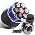 Men's Electric Rotary Shaver Black Matte 7D Floating Head Waterproof Fast Charge