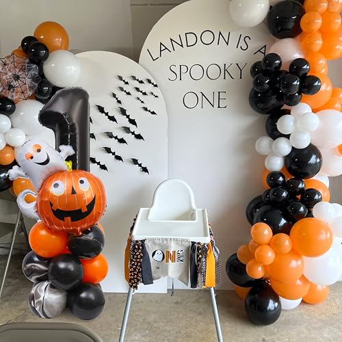 Halloween First Birthday Balloon Tower Ghost Theme Party Decorations
