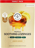 Beekeeper's Naturals Honey Ginger Lemon Cough Drops - Immune Support with Vitamin D & Zinc | 24 Count