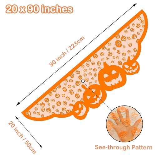 Halloween Lace Mantle Cover for Fireplace Decorations Jack O Lanterns Fall Home Decor