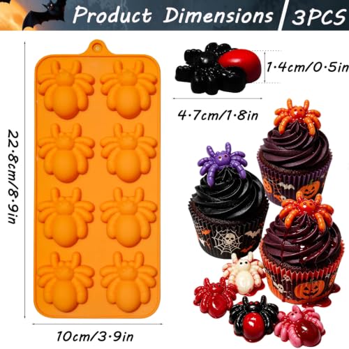 Halloween Spider Silicone Mold for Candy, Resin & Baking - 8 Cavities