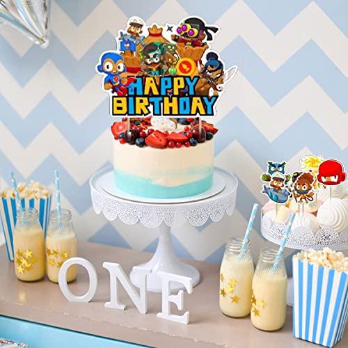 Bloons TD 6 Birthday Party Decorations Set with Banner Balloons & Cake Toppers