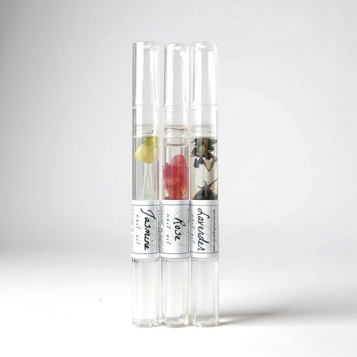 Greenmade Goods Cuticle Oil Trio – Lavender, Jasmine & Rose Pens with Real Flower Petals – Nourishes, Strengthens, Repairs & Protects – Natural Gift Set (3 Pack)