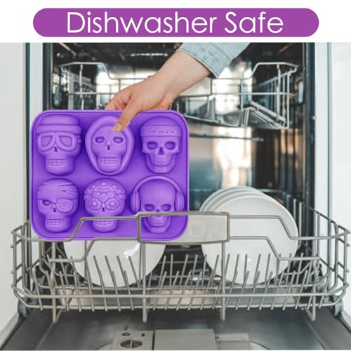 Silicone Skull Cake Molds 2-Pack for Baking & Candy Making - Halloween Decor