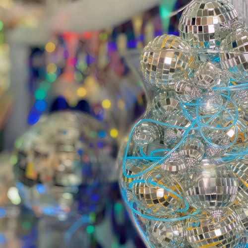 54PCS Disco Ball Decorations Set with Elastic Thread - 4 Inch, 3.2 Inch, 2 Inch, 1.2 Inch