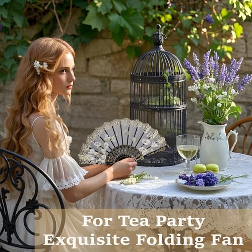 Black 30 Pack Folding Hand Fans - Spanish Style Wedding & Party Fans