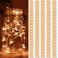 Battery Operated Fairy Lights 7ft 20 Mini LEDs Silver Wire - Orange, 100 Pack - DIY, Party, Wedding, Holiday Decor