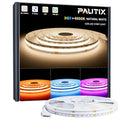 PAUTIX RGBW 4000K COB LED Strip Light 24ft - Color Changing & White