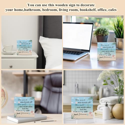 Beach Wooden Box Sign - Coastal Desk Decor, Summer Beach Memories