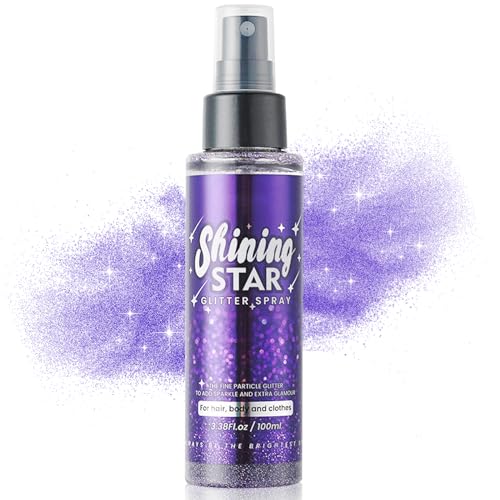 Purple Body Glitter Spray - Sparkling Hair & Body Shimmer for Mardi Gras & Festivals
