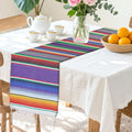Purple Mexican Serape Table Runner 14 x 84 Inch for Fiesta & Wedding Decorations