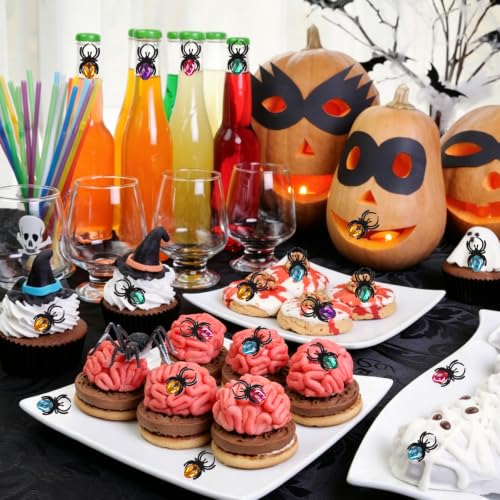 Halloween Spider Rings 50 Pack Adjustable Plastic Costume Party Favors