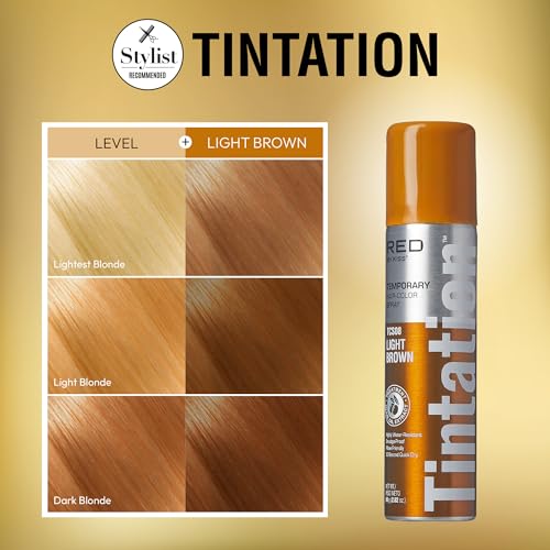 Temporary Hair Color Spray Light Brown, Gray Root Touch Up, Water-Resistant & Easy Wash Out