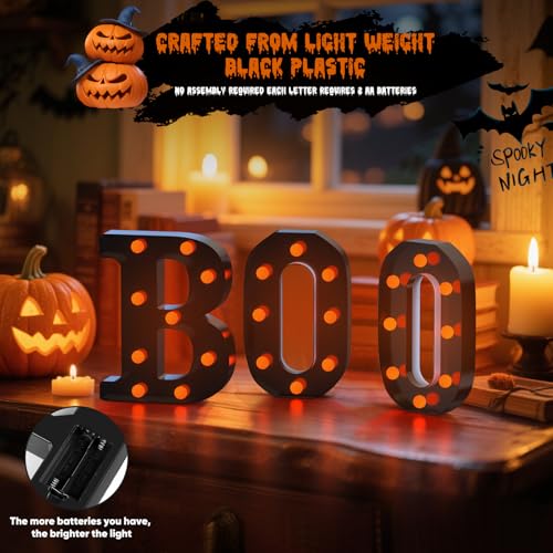 LED Marquee Letters BOO Halloween Decorations Indoor Outdoor Light Up Sign
