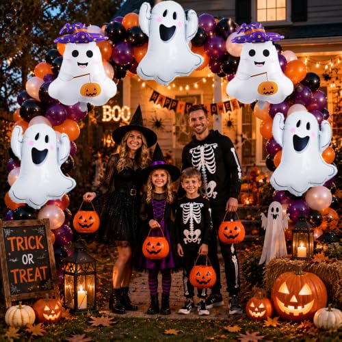 Halloween Ghost Balloons Set - Foil Party Decorations for Halloween