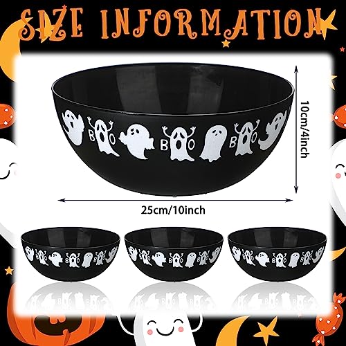 Ghost Halloween Candy Bowl Set - Plastic Large Trick or Treat Bowls, 3 Pieces