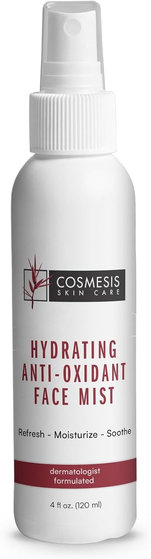 Cosmesis Hydrating Anti-Oxidant Face Mist - Refresh & Soothe Dry Skin with Tea Blend & Vitamins A/D - 4 Fl Oz
