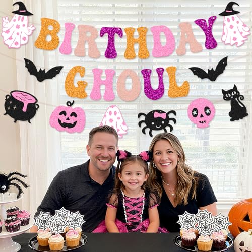 Halloween Birthday Banner - Spooky-Glam Glitter Party Decor