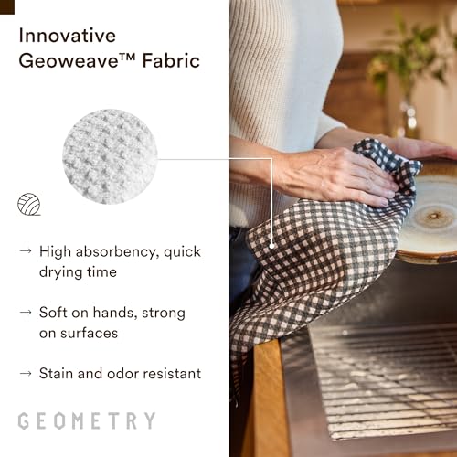 Geometry Pumpkin Patch Kitchen Towels 2-Pack - Quick Dry Microfiber Dish Cloths 18x30 Inches