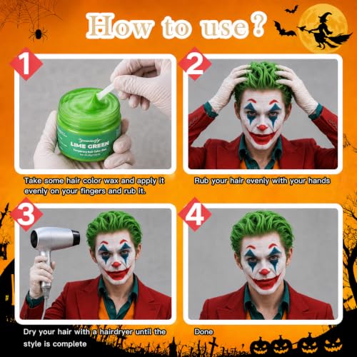 Temporary Hair Color Dye Lime Green - Halloween, Cosplay & St Patrick's Day