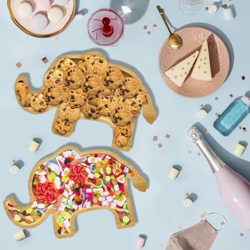 Elephant Baby Shower Charcuterie Boards Set of 2 - Wooden Serving Trays