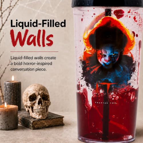 20oz Liquid Filled Acrylic Tumbler with Straw - IT Horror Variation
