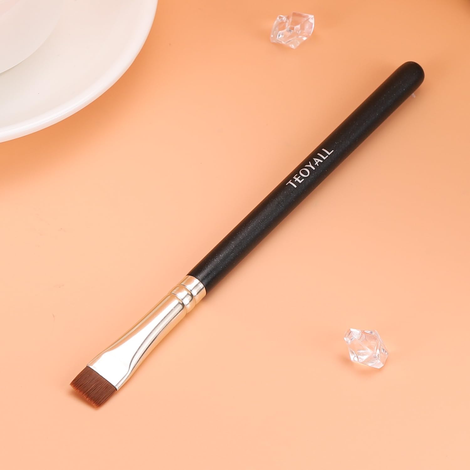 TEOYALL Thin Flat Eyeliner Brush - Precise Eyebrow Definer & Concealer Brush for Flawless Coverage