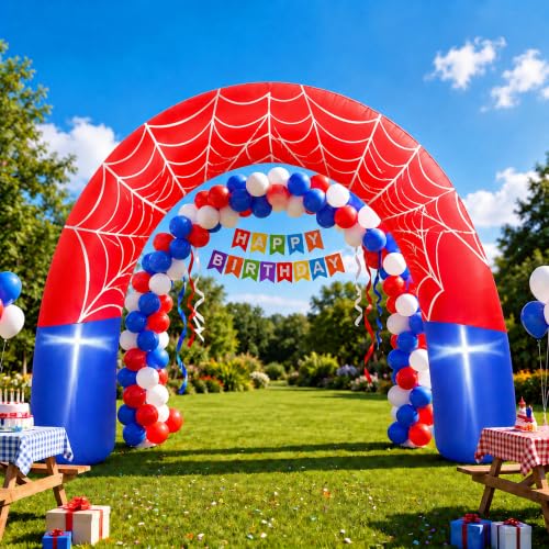 8ft Giant Spider Web Inflatable Arch - Outdoor Yard Decor & Party Entrance - Spider Variation