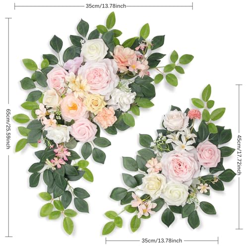Odouzy Light Pink Wedding Arch Flowers Pack of 2 Artificial Garland Wedding Decor