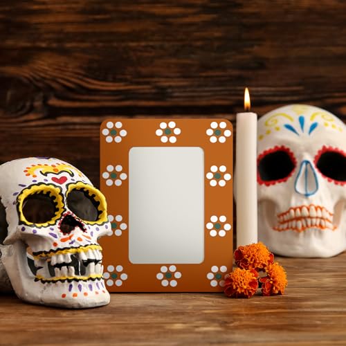 Dia De Los Muertos Photo Frames Set of 6 Mexican Flowers Pattern
